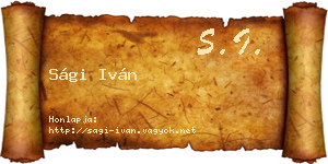 Sági Iván névjegykártya